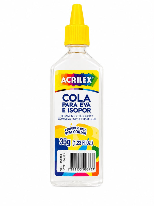 Cola para EVA e Isopor Acrilex 35g Transparente para Artesanato