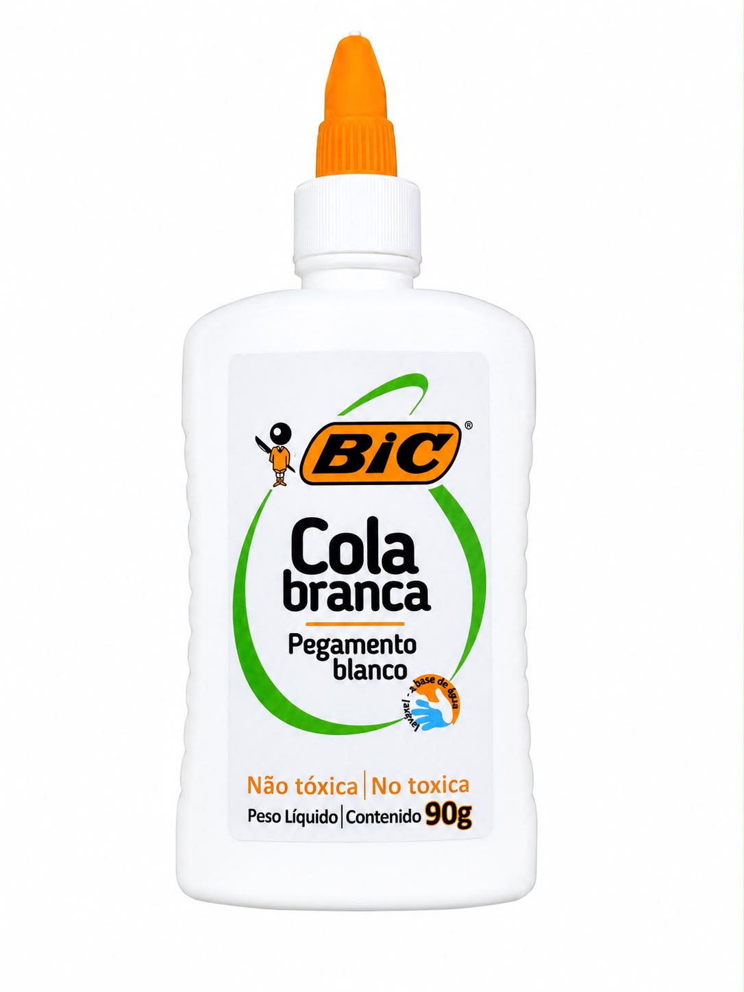 Cola Branca Bic Não Tóxica Lavável para Papel e Artesanato