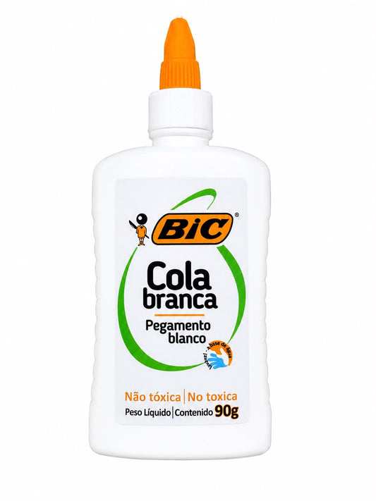 Cola Branca Bic Não Tóxica Lavável para Papel e Artesanato