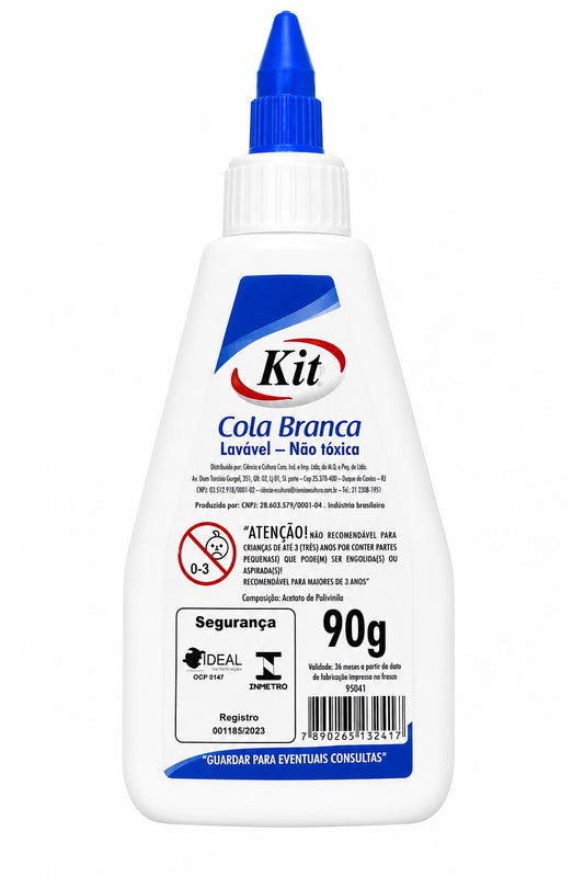 Cola Branca Kit 90g Lavável Não Tóxica para Papel e Artesanato