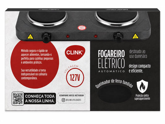 Fogareiro Elétrico Automático 2 Bocas 127V 2000W Clink