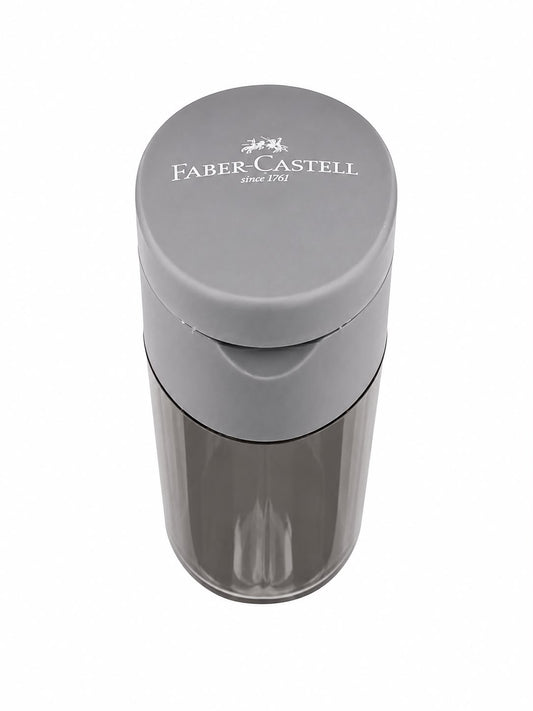 Apontador com Depósito Faber-Castell Sleeve Cinza