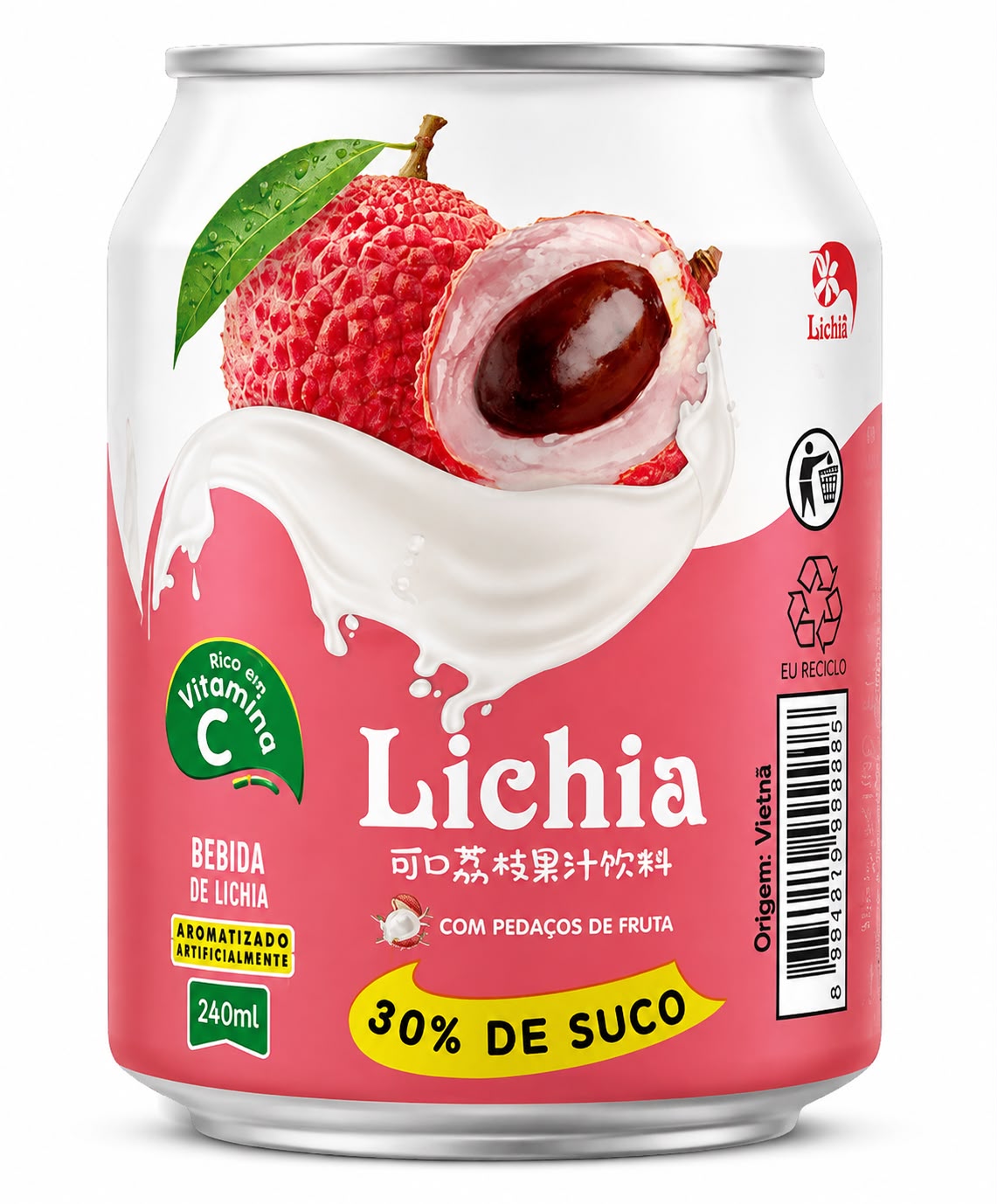 Bebida de Lichia com Pedaços de Fruta Lichia 240ml