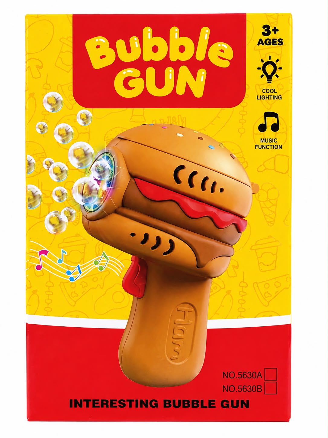 Bubble Gun Pistola Automática de Bolhas com Luzes e Música Infantil