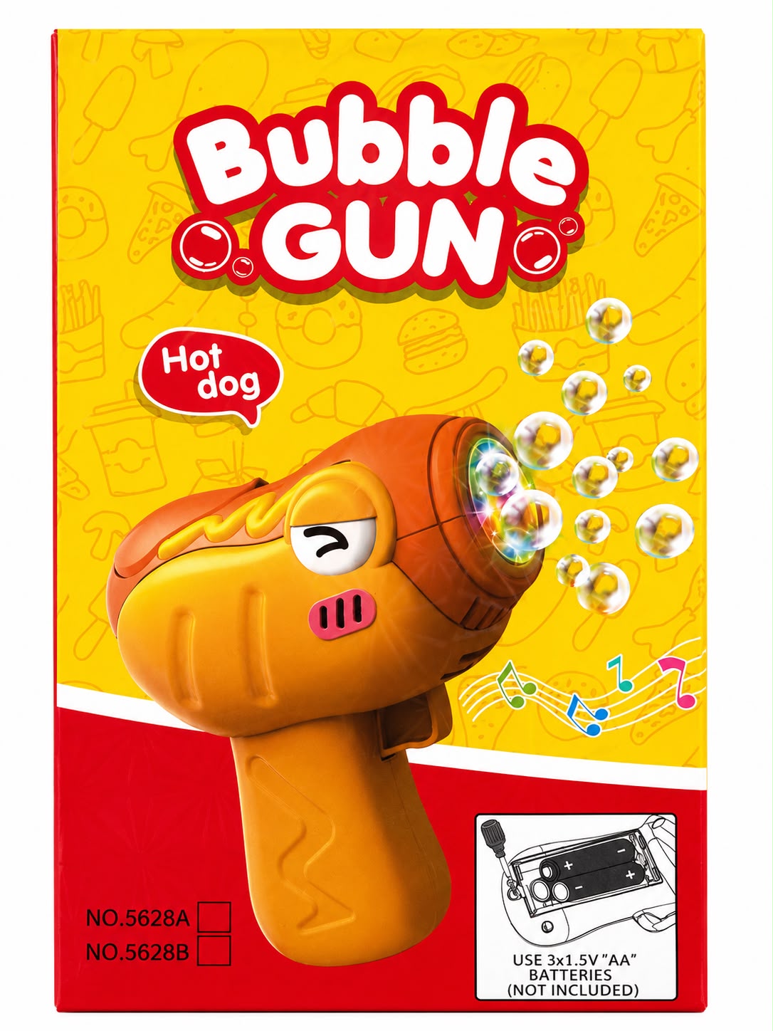 Bubble Gun Pistola Automática de Bolhas com Luzes e Música Infantil