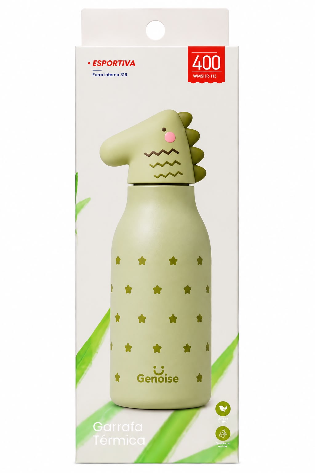 Garrafa Térmica Infantil Genoise 400ml com Forro Inox 316