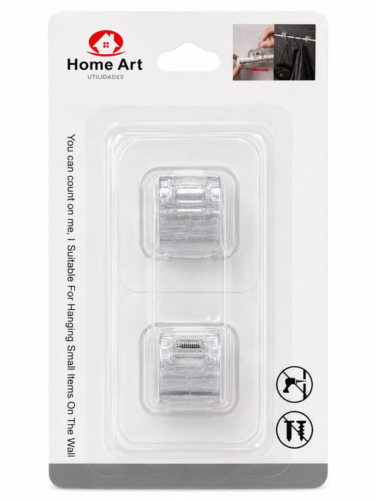 Gancho Adesivo Transparente Home Art com Trava para Parede | Suporte Multiuso