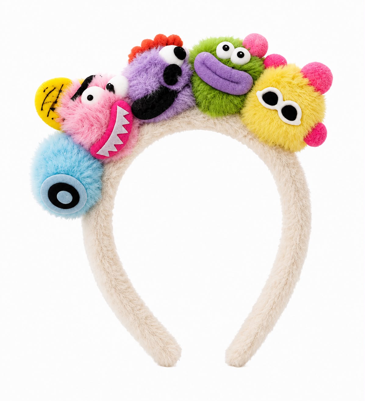 Tiara Infantil Peluciada com Personagens Divertidos Coloridos