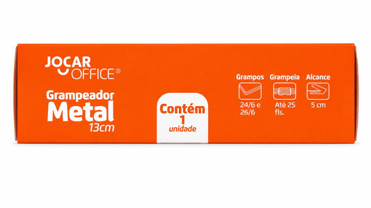 Grampeador Metálico Jocar Office 13cm Até 25 Folhas